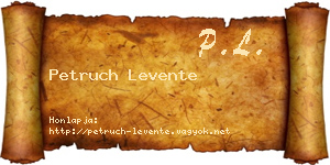 Petruch Levente névjegykártya